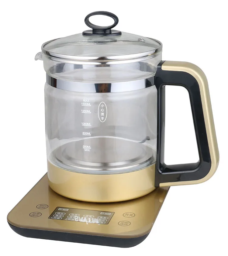 New Design Digital Temperature Control Electric Health Pot Tea Infuser Automatic Multifunction Glass Cooking Kettle with CB