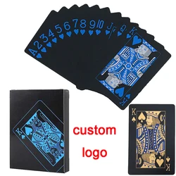 Кувейт Пластиковые Золотые пользовательские логотипы маленькие бумажные покерные испанские игральные карты с коробкой питьевые золотой черный красный синий