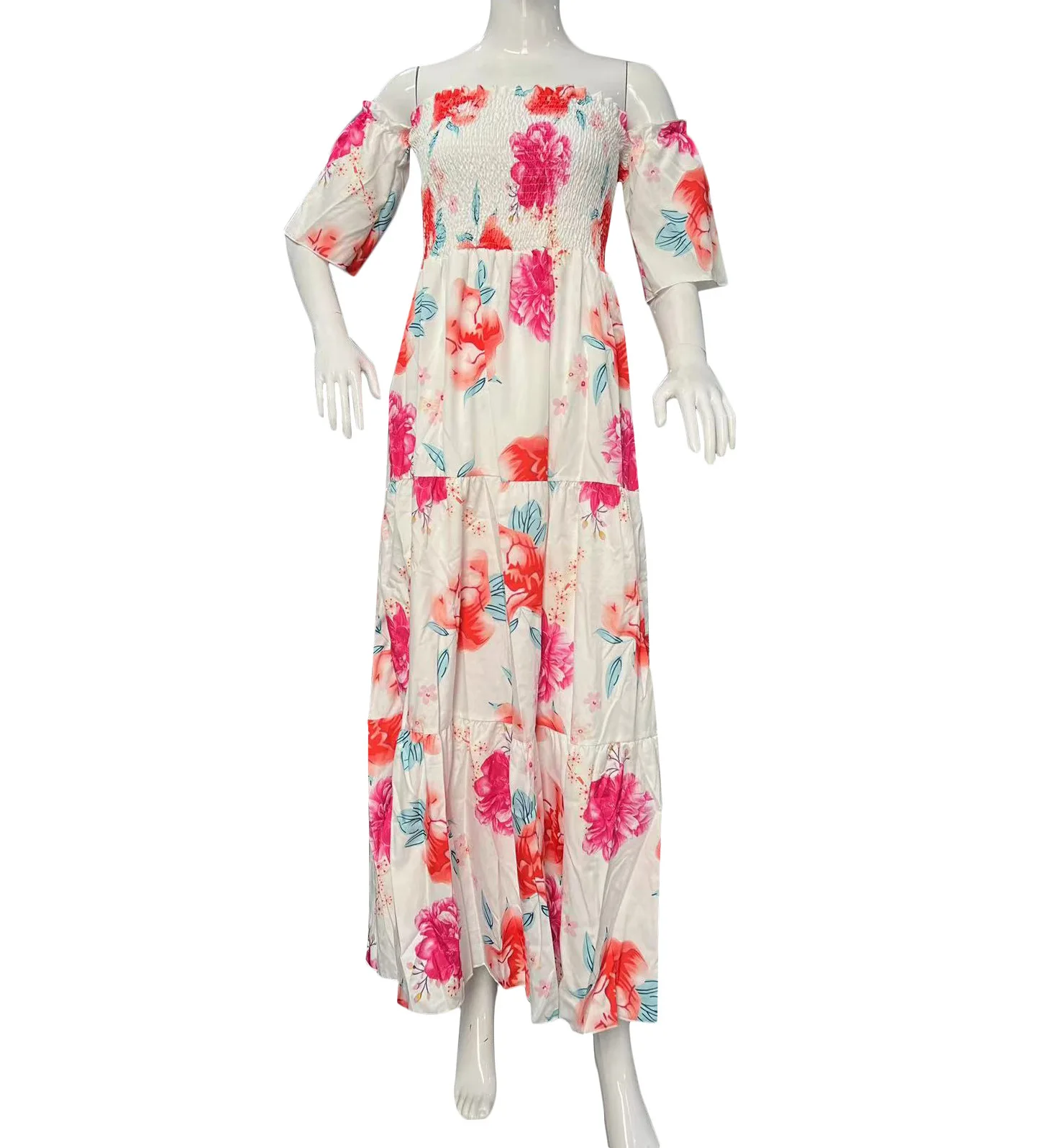 New Fashion Ladies Long Summer Floral Printing Dress Casual Dresses ...