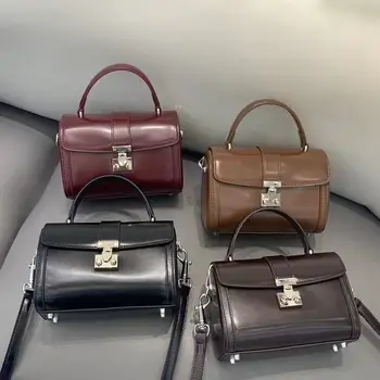 Custom Wholesale Ladies Vintage High-end Genuine Leather Sling Women's Shoulder Bags