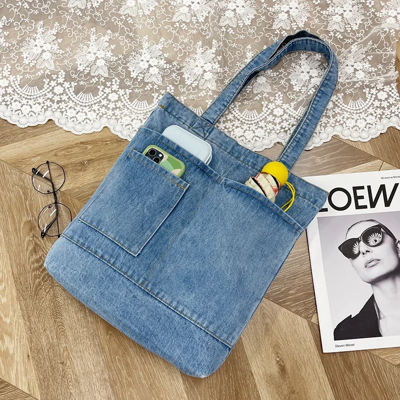 Wholesale Ladies Casual Shoulder Bag Denim Jeans Bags Women Denim Tote Bags