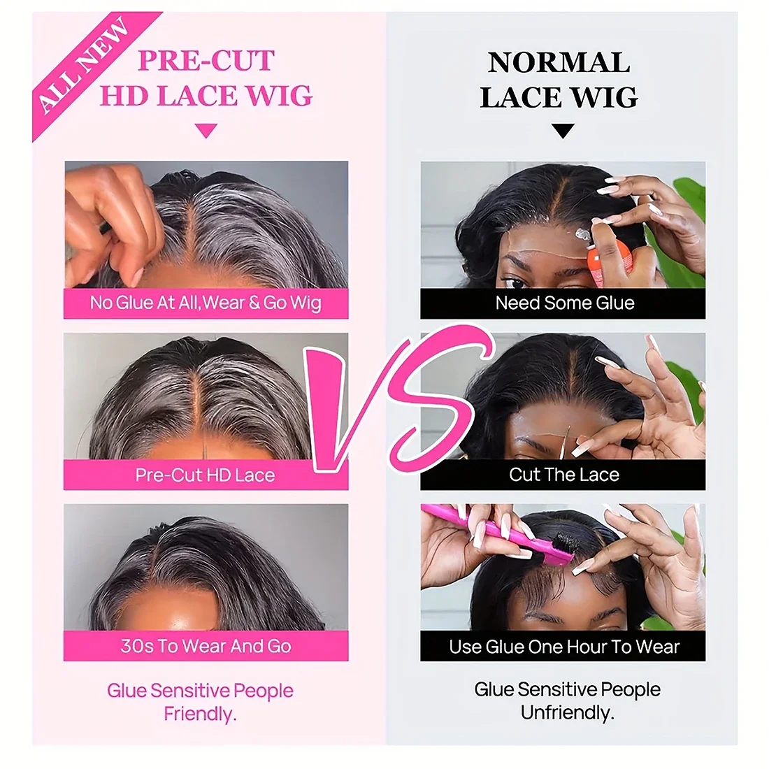 4x4 Glueless Human Hair Bob Lace Front Wigs for Beginners_voghion.com