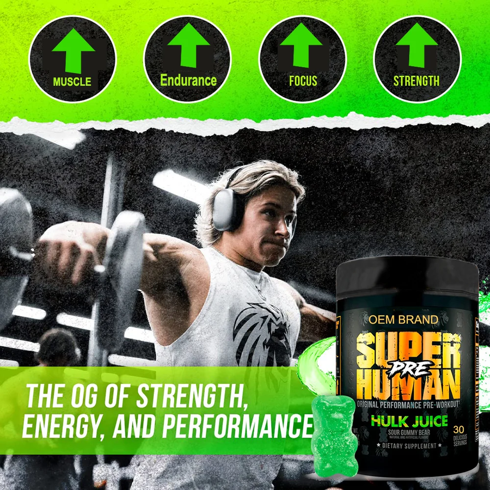 Creatine Gummy Bear Pre Workout For Muscle Building Supplement Creatine Monohydrate Gummies For