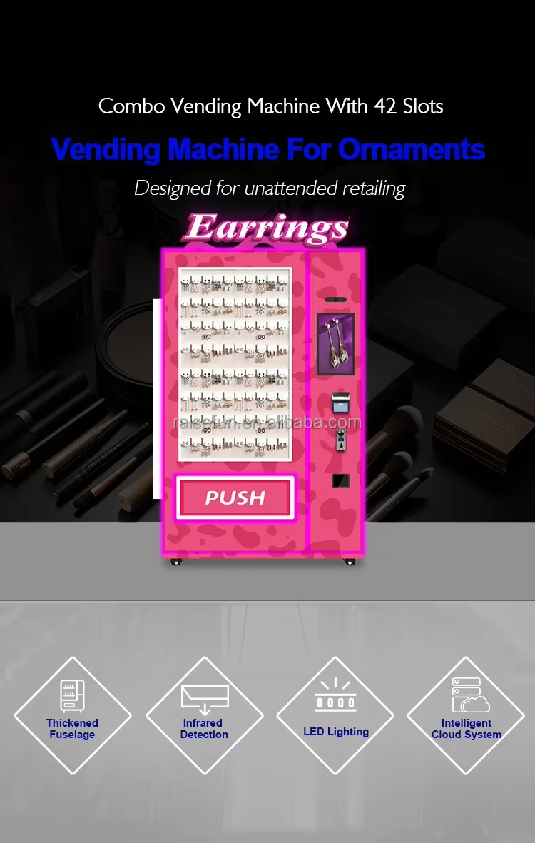 product factory price pink beauty vending machine cosmetics  smart led display showcase for  on nails false lashes hair cosmetics sale-0