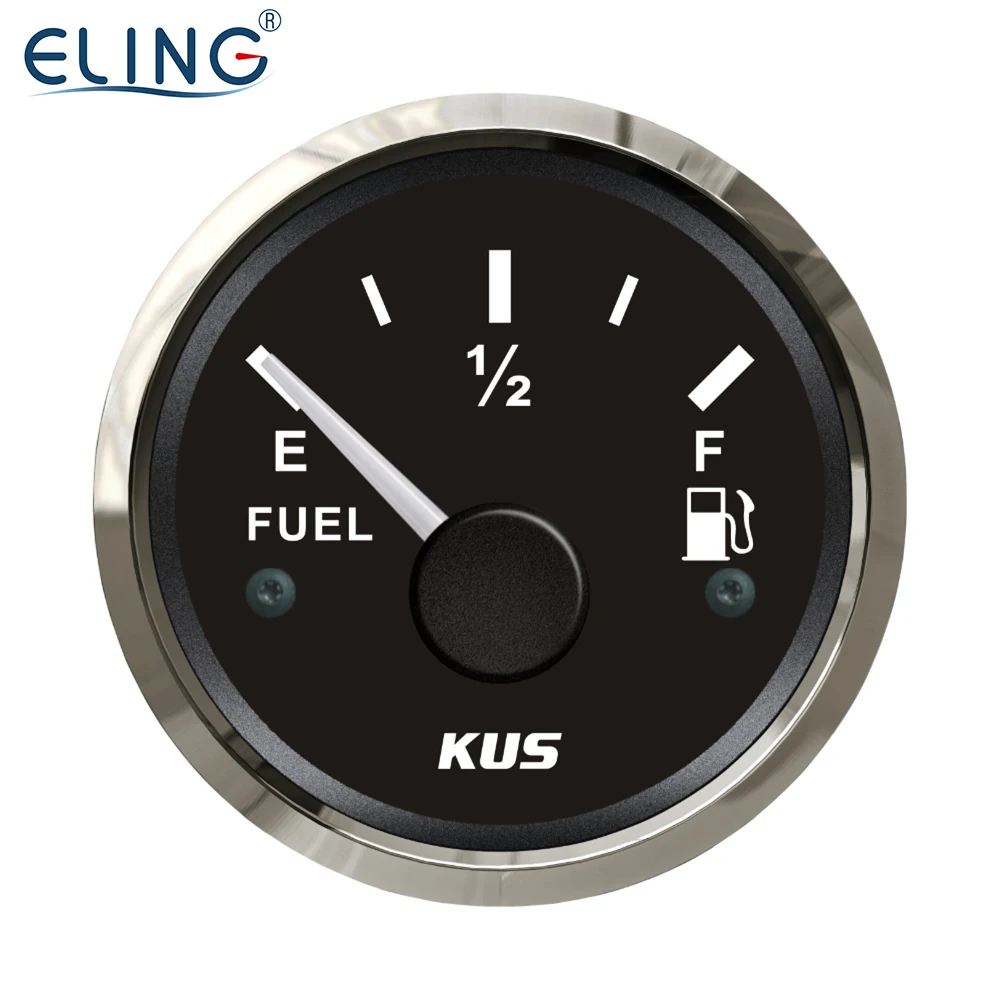 KUS 2" Digital Engine Fuel Level Gauge 0-190ohm 240-33ohm for Car Racing Cargo Ships VAN Vessels With Backlight 12V 24V 52mm