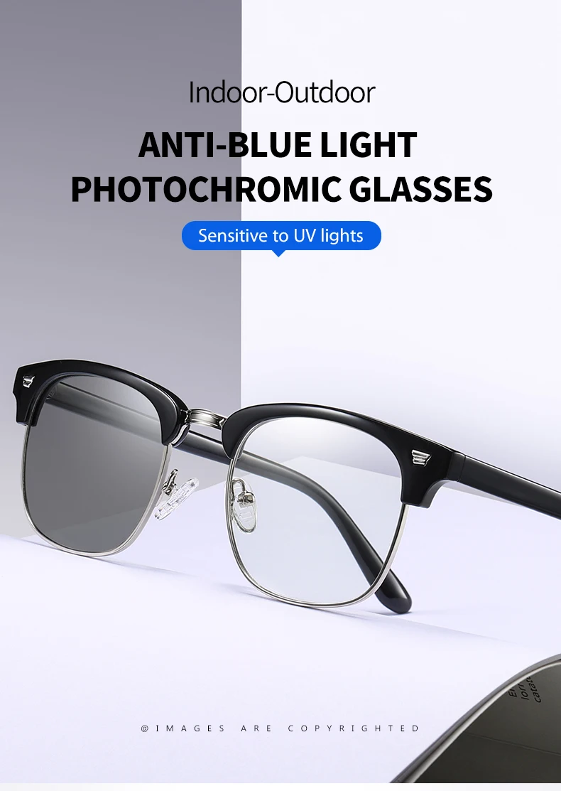 Fotocromatiche Blu Di Blocco Luce Occhiali Leggeri Occhiali Di Tr90 Retro  Senza Montatura Semi Uv400 Lente Del Computer Eyewear Per Le Donne Degli  Uomini - Buy Fotocromatiche Occhiali Per Computer,Occhiali Anti Luce