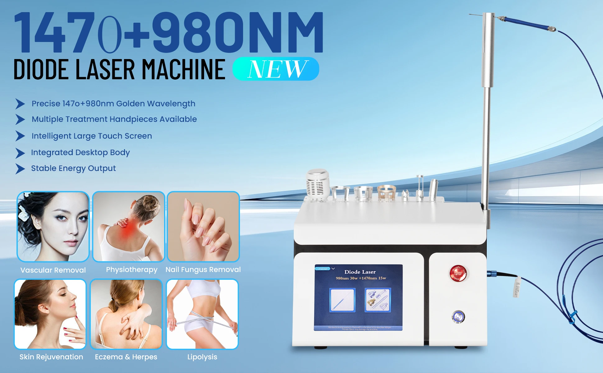 1470nm 980nm Dual Wavelength Laser Beauty Machine
