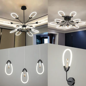 Modern LED Living Room Hotel Large Pendant Lighting New Design Round LED Chandelier Lights Ceiling Luxury