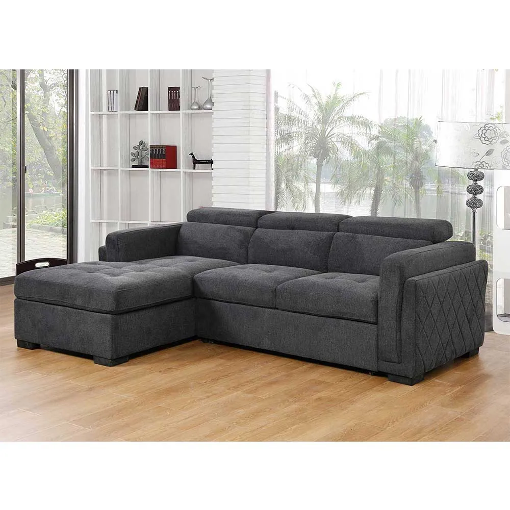 Factory Direct Selling  Chenille Fabric Sofa Bed  Carbon Gray Belt Storage Can Be Customized Sofa Set