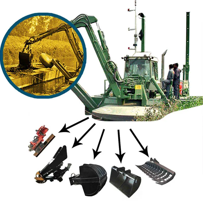Quality Amphibious Sand Extracting Machine Multipurpose Amphibious Dredger Marshland Dredger with Bucket