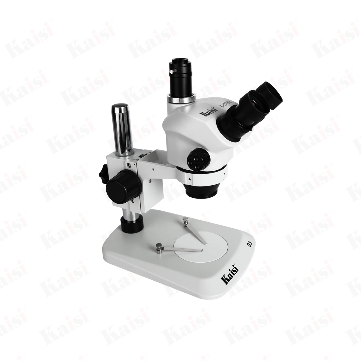 Kaisi Repair Mobile Phone Optical Microscope PCB Inspection 7X50X Zoom Stereo Trinocular Microscope With Camera
