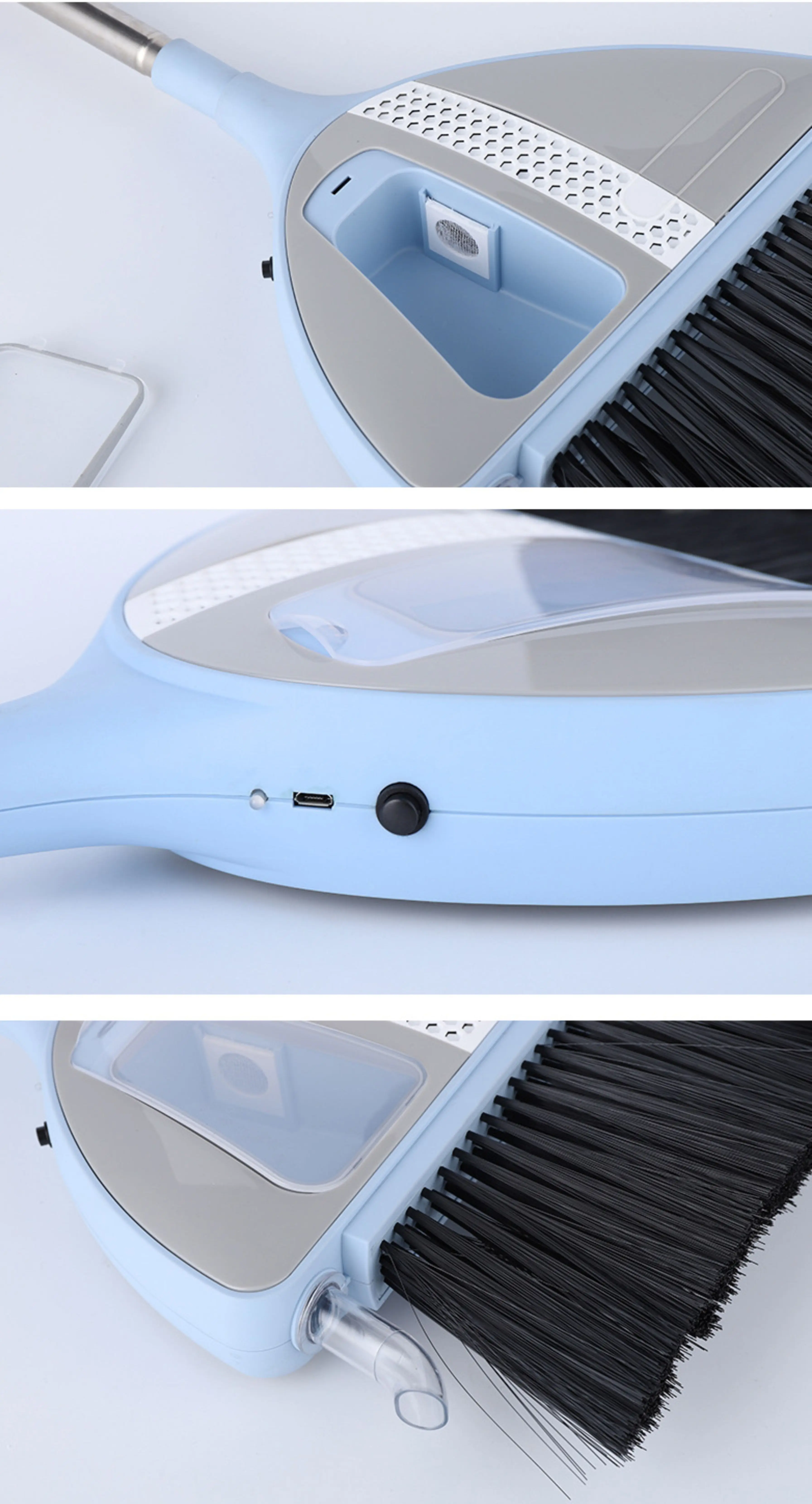 2 In 1 Electric Vacuum Broom Cleaner Multifunctional Hand Push Smart