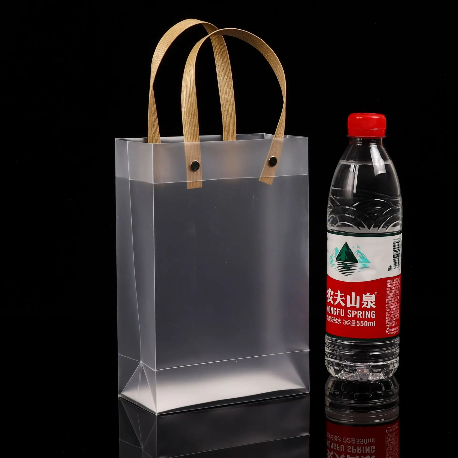 Spot Large Stock 10sizes PP Plastic Frosted Transparent Bag with Custom logo for Shopping Promotion Advertising and Gift