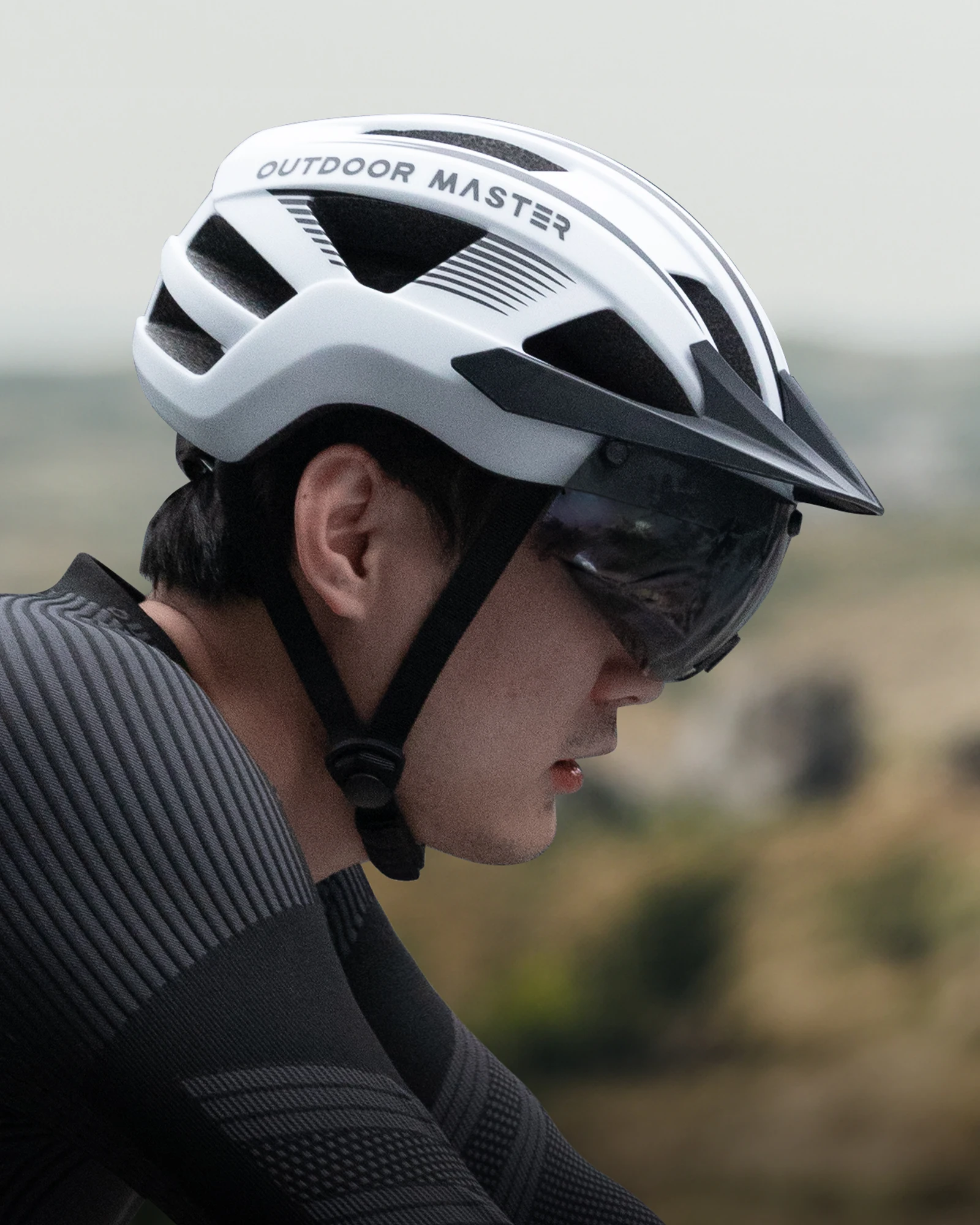 OutdoorMaster Adult Bike Bicycle Helmet with Rechargeable Rear LED Light, Detachable Magnetic Goggles, Removable Sun Visor OutdoorMaster Adult Bike Bicycle Helmet with Rechargeable Rear LED Light, Detachable Magnetic Goggles, Removable Sun Visor