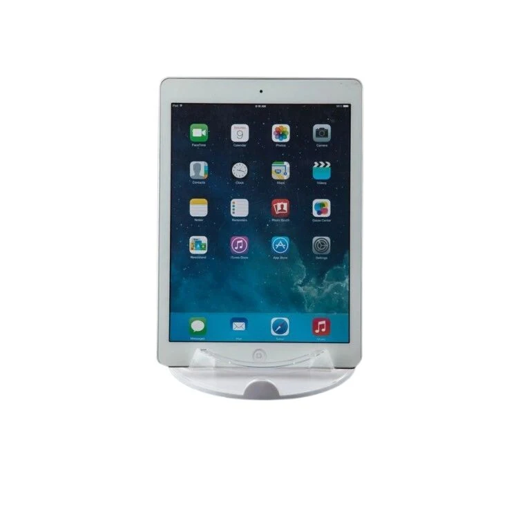 Solid Acrylic iPad Display Stand with Clear 10cm Base 12cm PPC Support 15cm Work Alarm System 16cm Retail for Desk Use