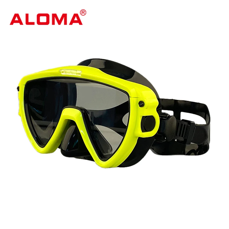 ALOMA 2024 New Adult single lens silicone Freediving Goggles Snorkeling Equipment Dive Gear Scuba free Diving Mask