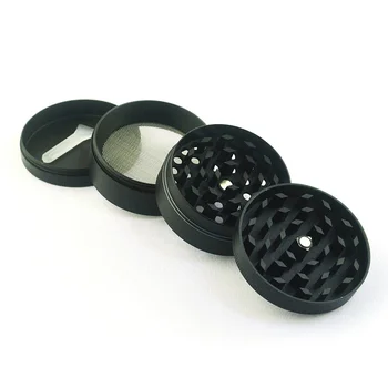 Black metal herb grinders 40mm 50mm 55mm 4parts printed herb grinder with high quality