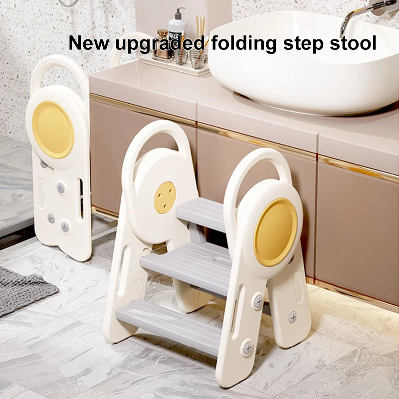 Children Plastic Baby Toilet Step Ontoilet Step on Exercise Household 18 Inch Multi Heights Folding Kids Plastic Step Stool