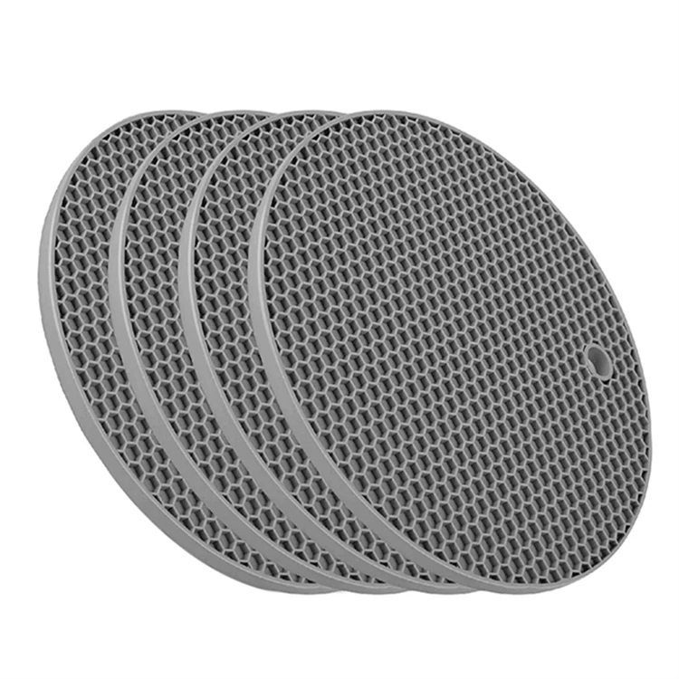 Multicolor Round Heat Resistant Silicone Hot Mat, Size: 17.5cm X 17.5cm X  0.8cm