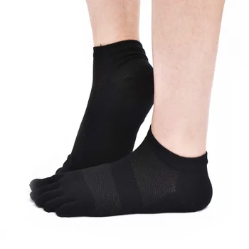 Men's and women's cotton breathable sweat absorption five toe sports socks non slip ankle socks