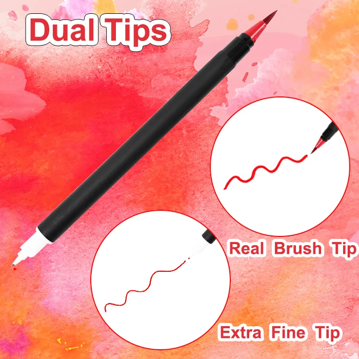 Профессиональные акварельные Мягкие гибкие наконечники KHY подарок для детей 24 цвета мягкие художественные маркеры каллиграфия двойной наконечник акварельная кисть ручка