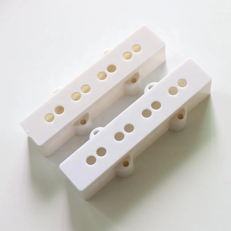 4 String Jazz Bass Guitar Pickup Cover Set in Black - ABS Plastic