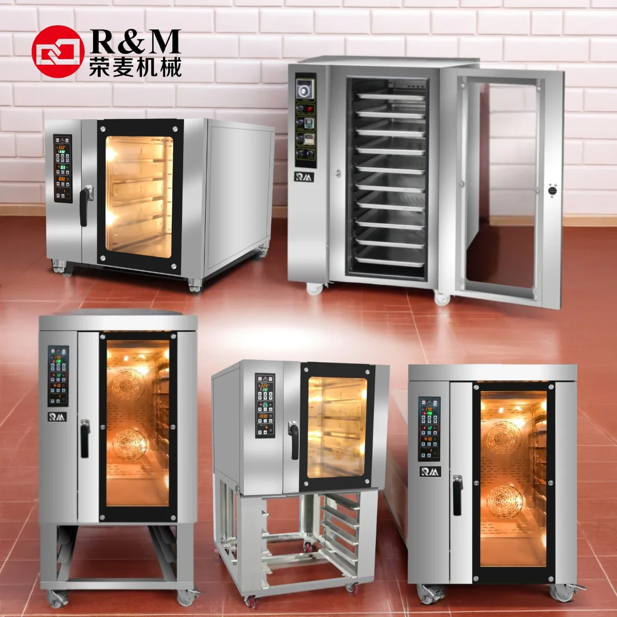 Bakery Baking Pastry a Commercial Industrial ELectric Combi Oven Gas Progessional Convection Oven with Proofer Steam Box Steamer