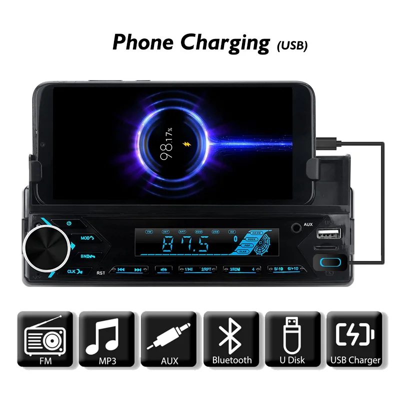 STC Digital BT FM Multimedia Player 1Din Car Radio Stereo Player Car MP3 Player with Phone Holder Sexy Video Mp3 Download