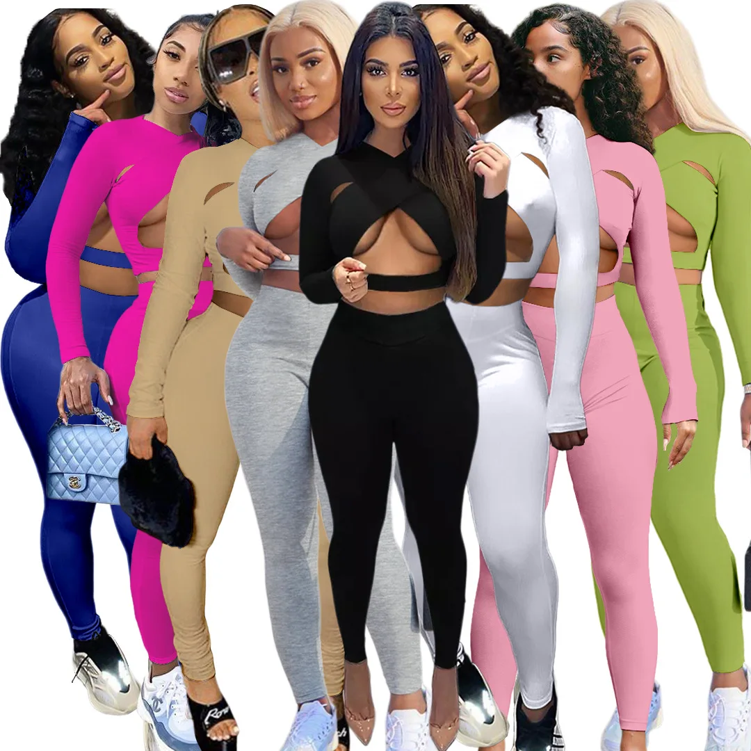 2021 Sexy Fall Fashion Women Solid 