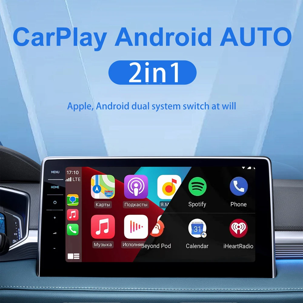 Mini 2-in-1 Wireless CarPlay & Android Auto Adapter with Ai Box for iPhone IOS13.5+ & Android 13 Universal Fitment - view 5