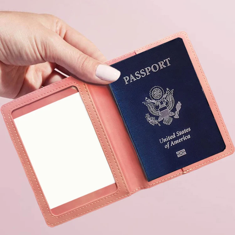 WASON Copertura Del Passaporto Blocco RFID In Pelle, Portafoglio Da Viaggio, Passaporto Tasca Con Cerniera Per Carta D'identità Carta D'imbarco Biglietto Contanti Scheda SD (Marrone - Foto 3