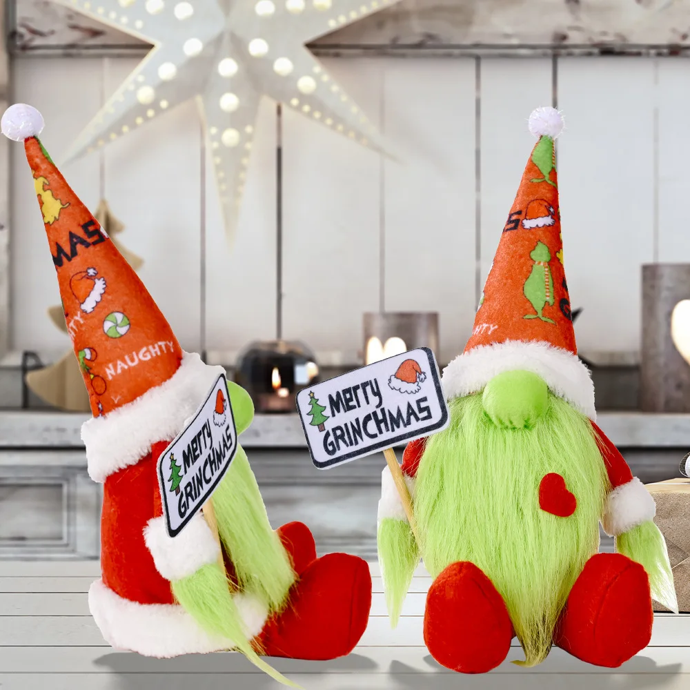 Плюшевый гном Grinch, Счастливого Рождества, Санта, шведская кукла Tomte, гномы для рождественских украшений, декор для вечеринки, стола