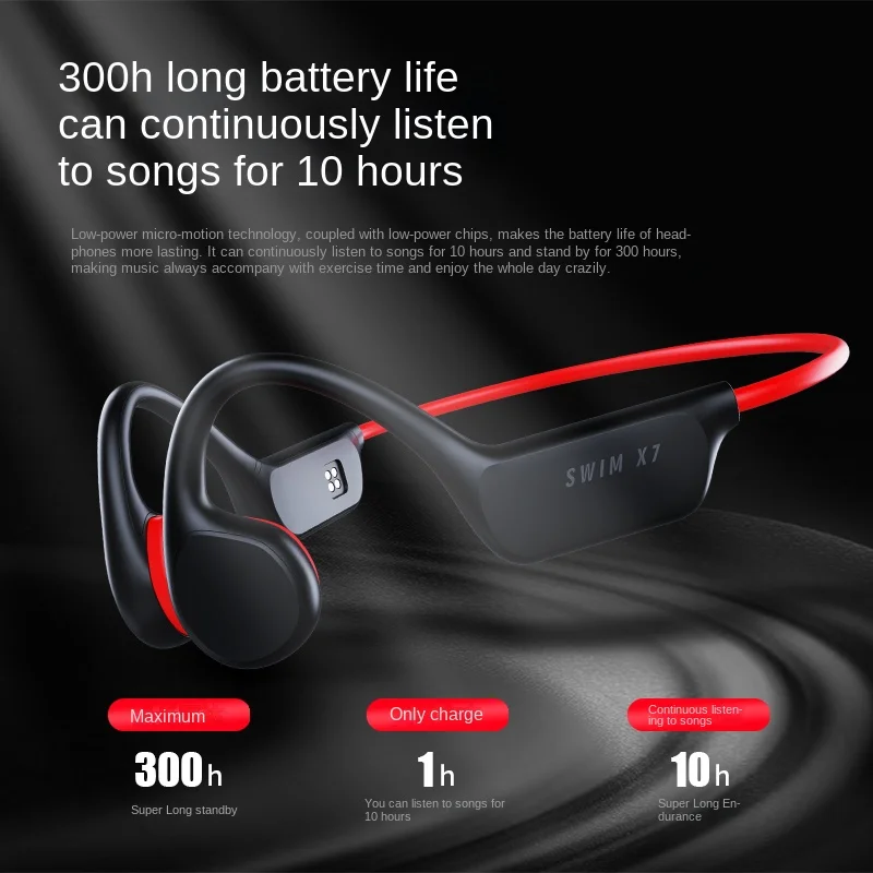 Stereo IPX8 Lightweight Swimming True Bone Conduction Earphones Headset 32GB Memory Mp3 Open Ear Sports Headphones