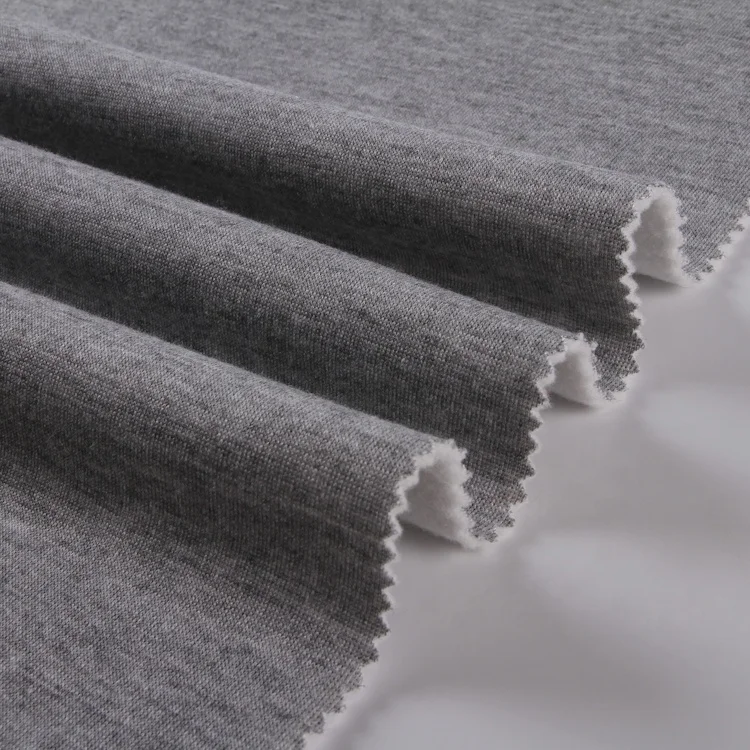Серый вискоза, трикотажная Смешанная флисовая Турецкая махровая ткань для толстовки