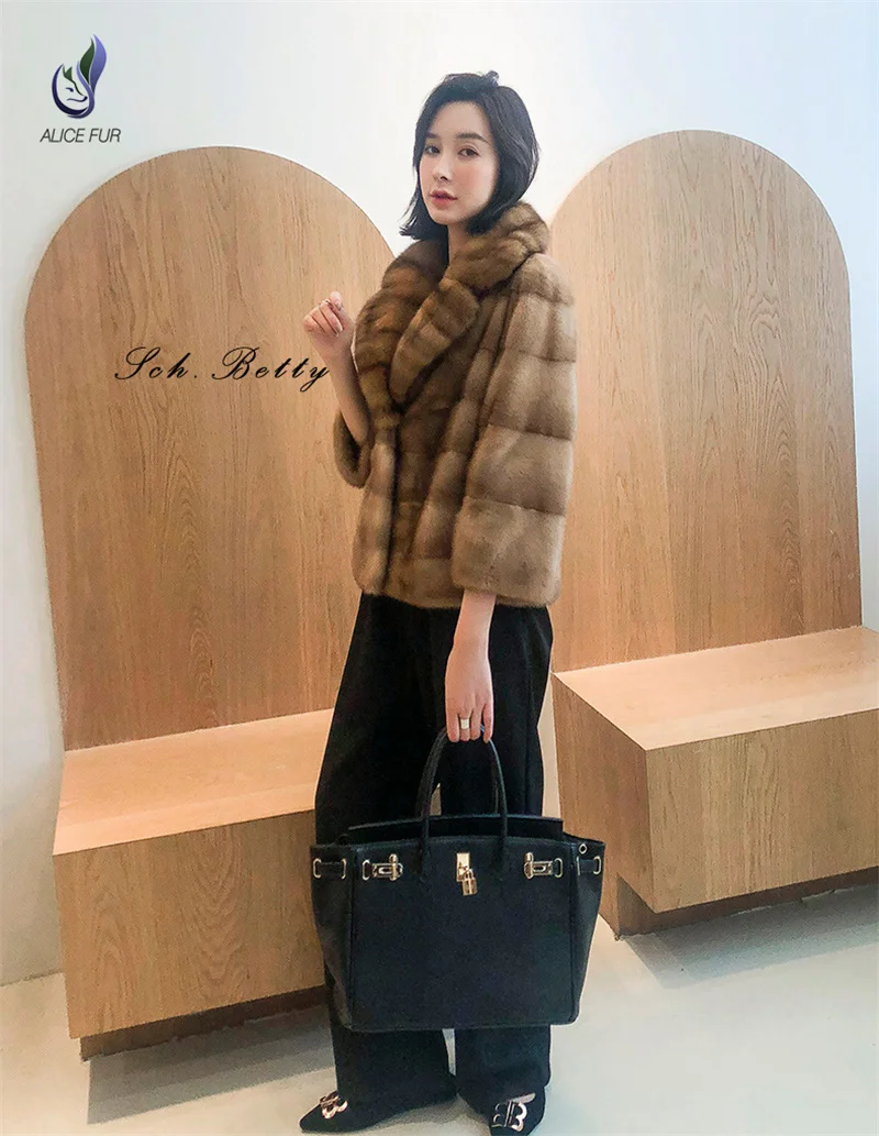 Factory Supply Natural Mink Fur Jacket Fashion Women Real Mink Fur Coat ...