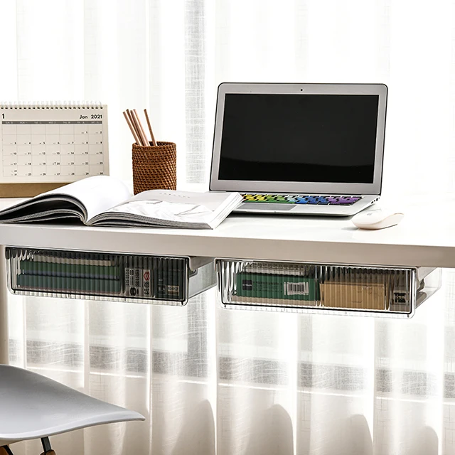 Under Desk Hidden Selfadhesive Drawer Organizer Slide Out Attachable