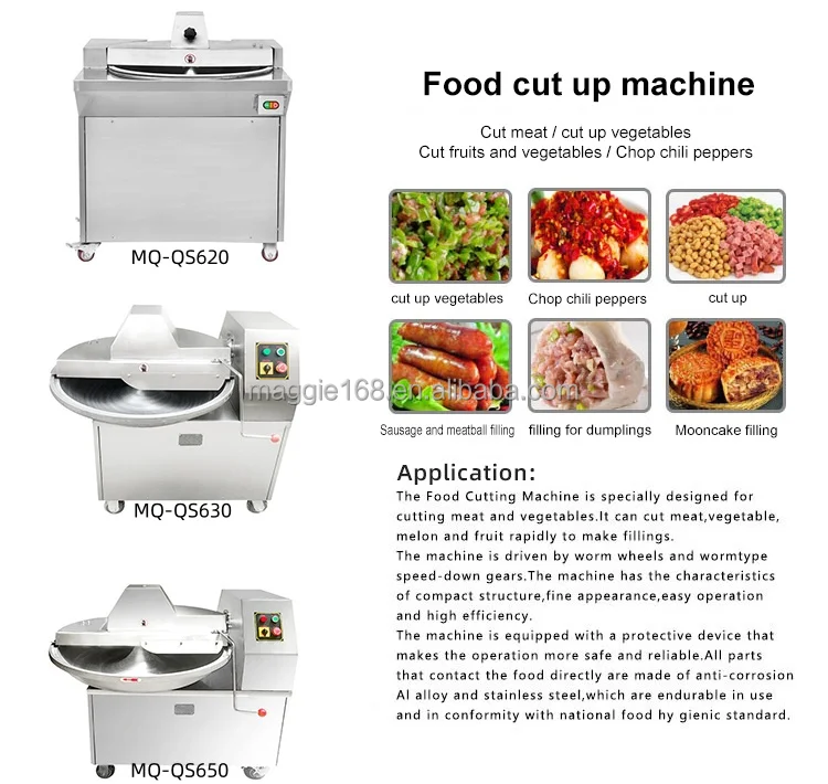 201/304 SUS Meat Bowl Cutter Machine Price Meat Grinder Chopper Machine  Silent Cutter Bowl Buffalo Chopper