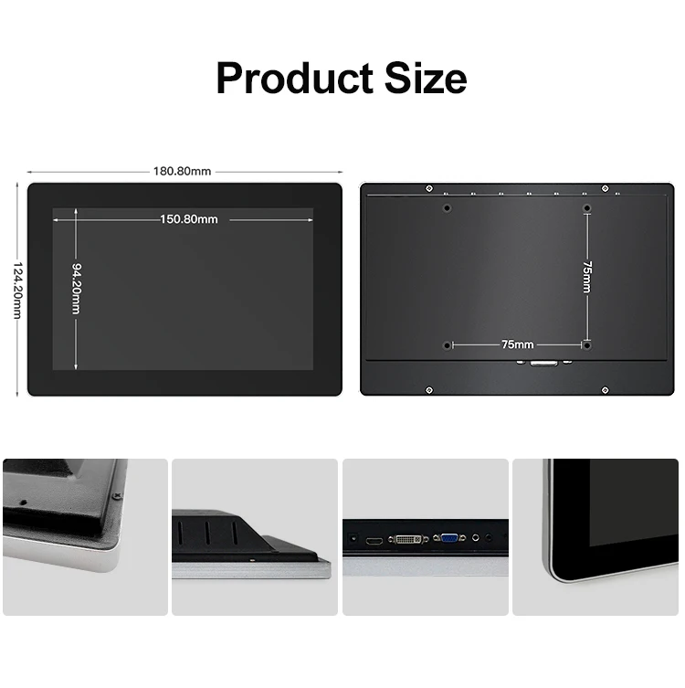 Hot Sale Industrial Desktop Full HD Business PC Monitor 7 Inch Touch Screen IPS Panel LED LCD VGA HD-Mi