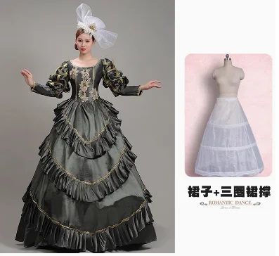 YRTBGD Renaissance-kostuum voor dames, middeleeuwse jurk met trompetmouwen, gothic-jurk voor dames, middeleeuwse kleding voor Halloween, carnaval, Groen, M