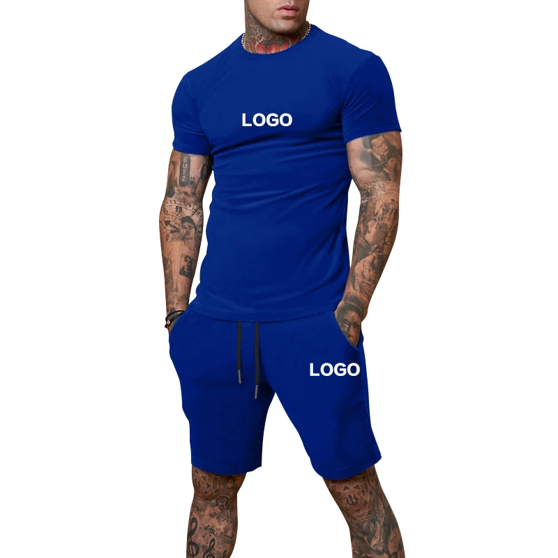 Wholesale Custom Summer Blank Jogger Gym Sportswear T-shirt Shorts Set ...