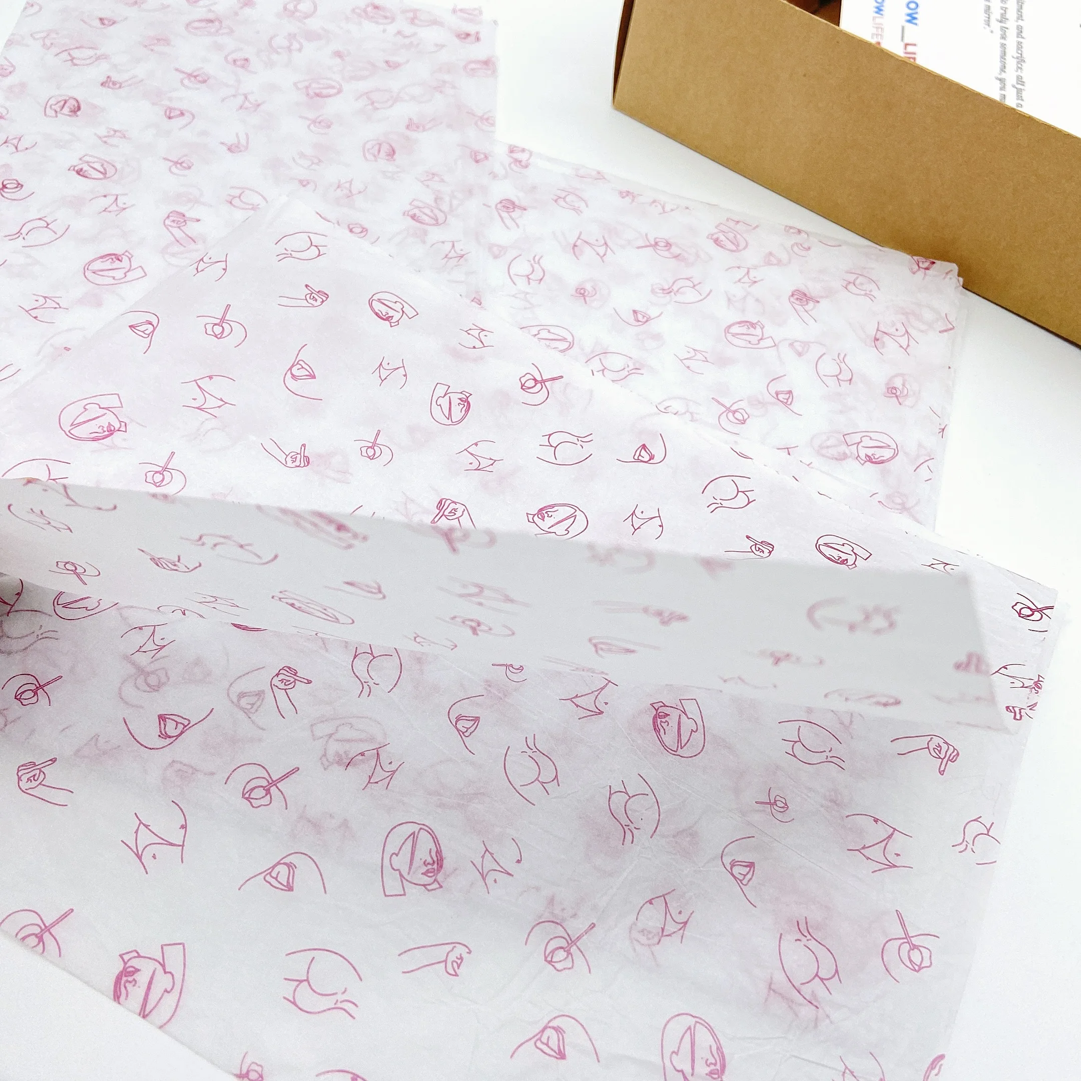 Sinicline Custom Pink Color Printed Logo Tissue Paper for Clothes - China Printed  Logo Tissue Paper for Clothes, Packaging Paper