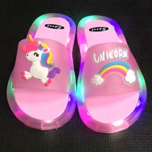 Kids Lighted Slippers Open Toe Design Pvc Children Luminous Kids Lighted Slippers Kids Sandals With Lights