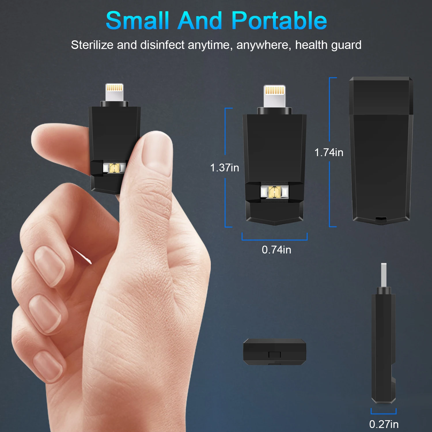 
Мини-стерилизатор мгновенного действия, светодиодный дезинфекционный портативный УФ-стерилизатор 