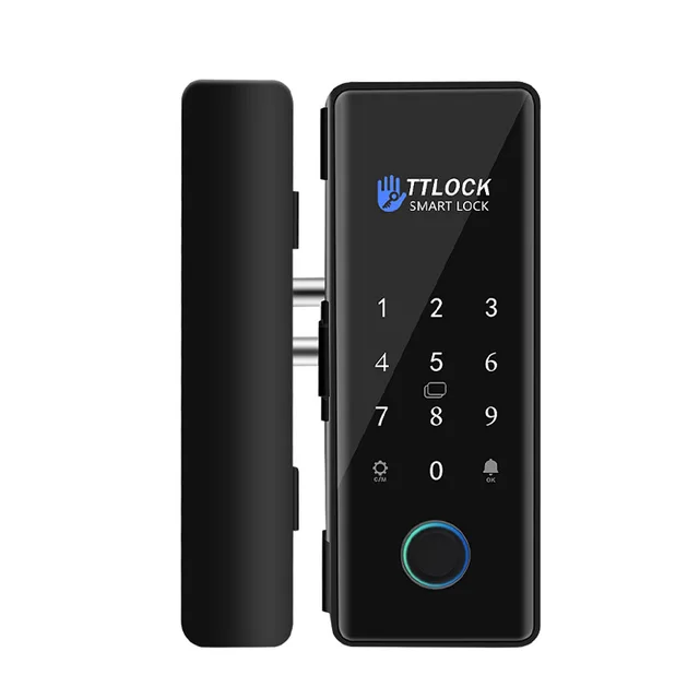 Smart Home Office Biometric Fingerprint Safe Swing Glass Door Fingerprint Code Lock with Bluetooth Wireless Smart Phone APP