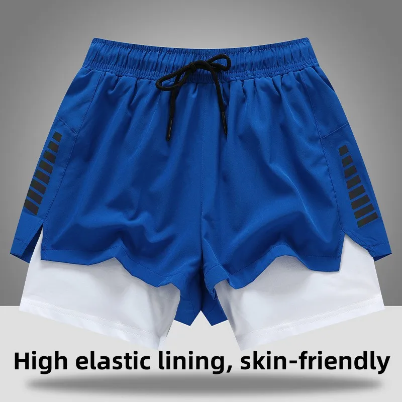 Gym Sh Men 90 Polyester 10 Spandex Compression 5 Inch Quick Dry With Liner Training Running Short 2 in 1 Mens Gym750_voghion.com