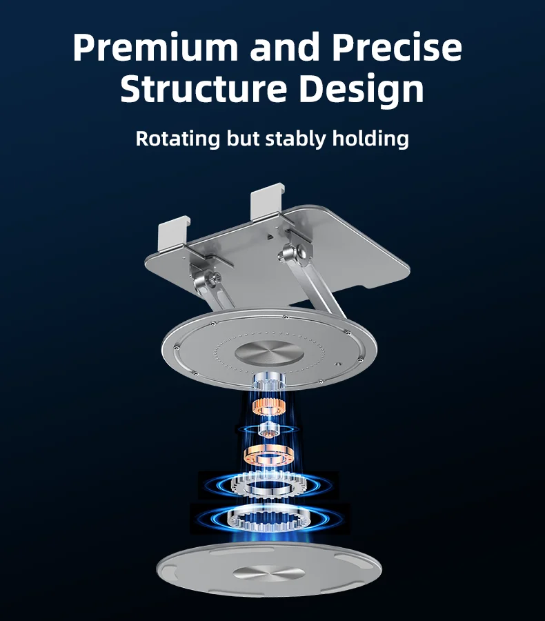 Yesido 360 Rotating Good Heat Releasing Folding Design Aluminum Alloy Table Using Phone Holder