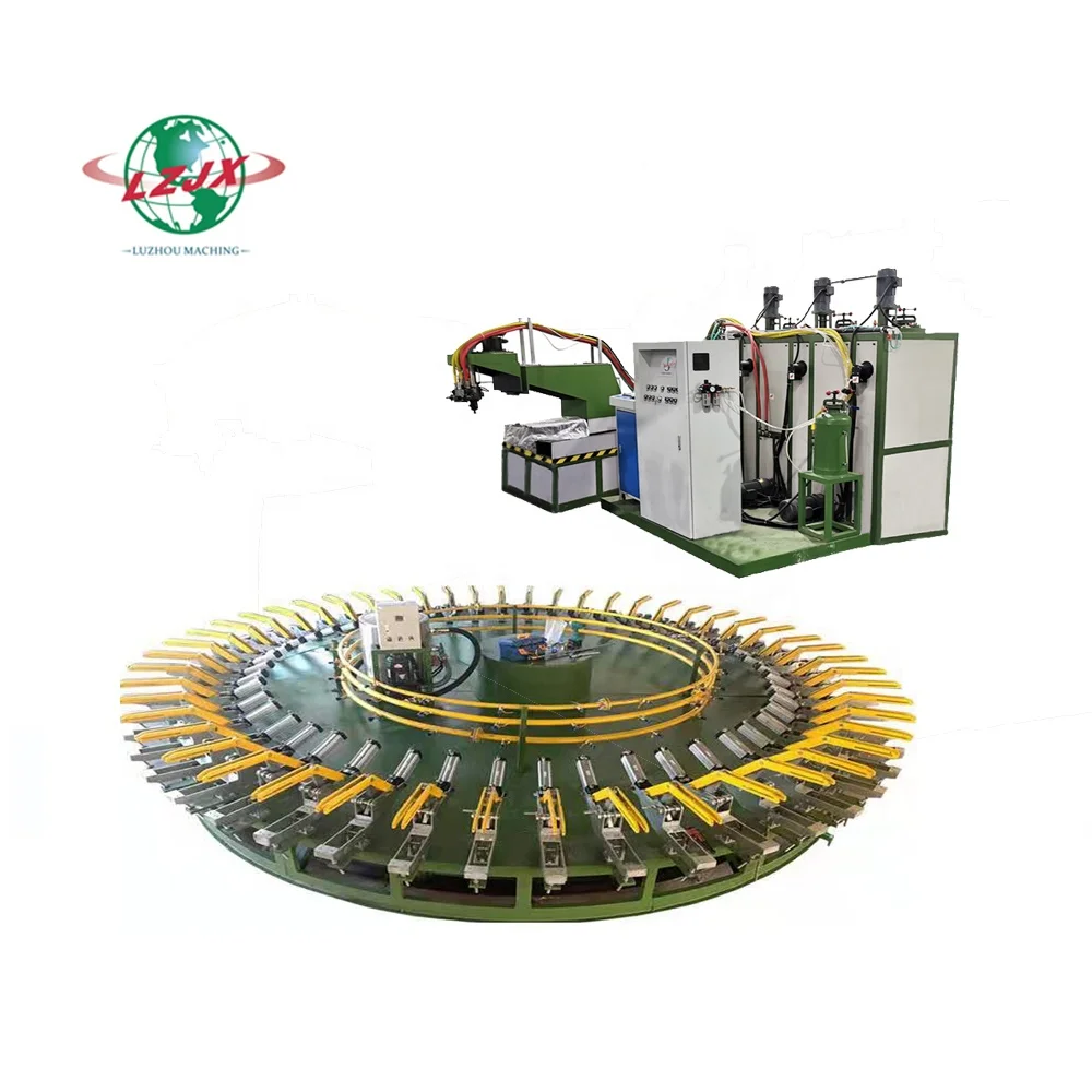 Full Automatic Pu Shoe Sole Making Machine Footwear Pouring Production Line Pu Sport Shoe and Safety Shoe Molding Machine