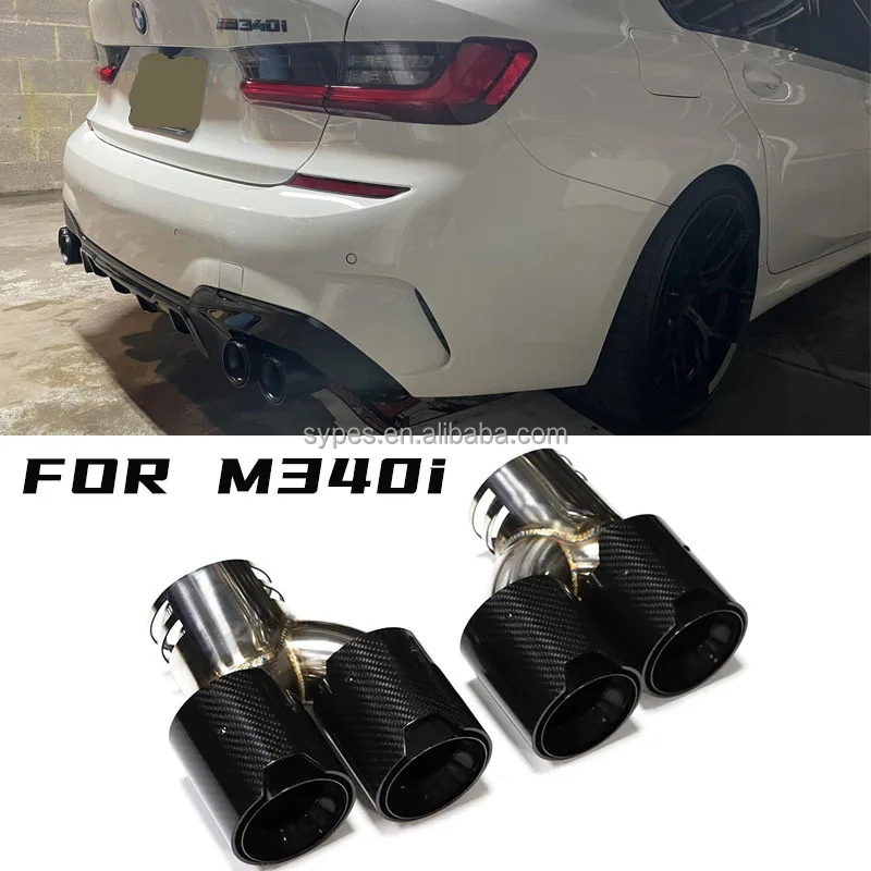 Sypes Car Exhaust Pipe Carbon Fiber Exhaust Tip For Bmw G20 G21 M340i