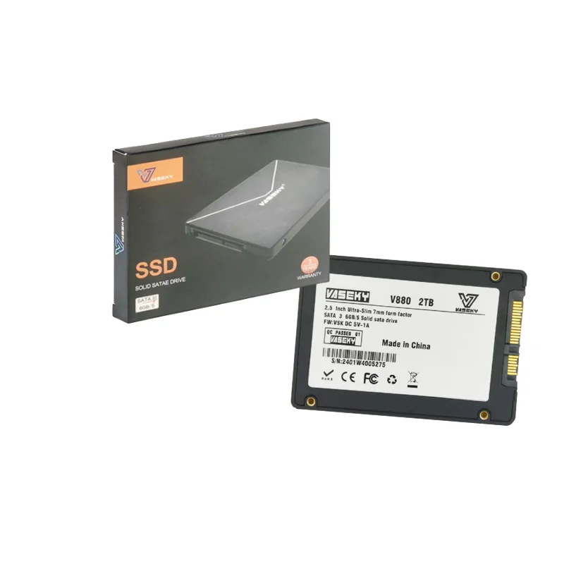Vaseky Ssd Hard Drive 120GB 128GB 240GB 500GB 1TB 2TB 4TB 2.5 Inch Sata Uitra-Slim 7mm Sata3 Solid State Disk DC 5v-1A