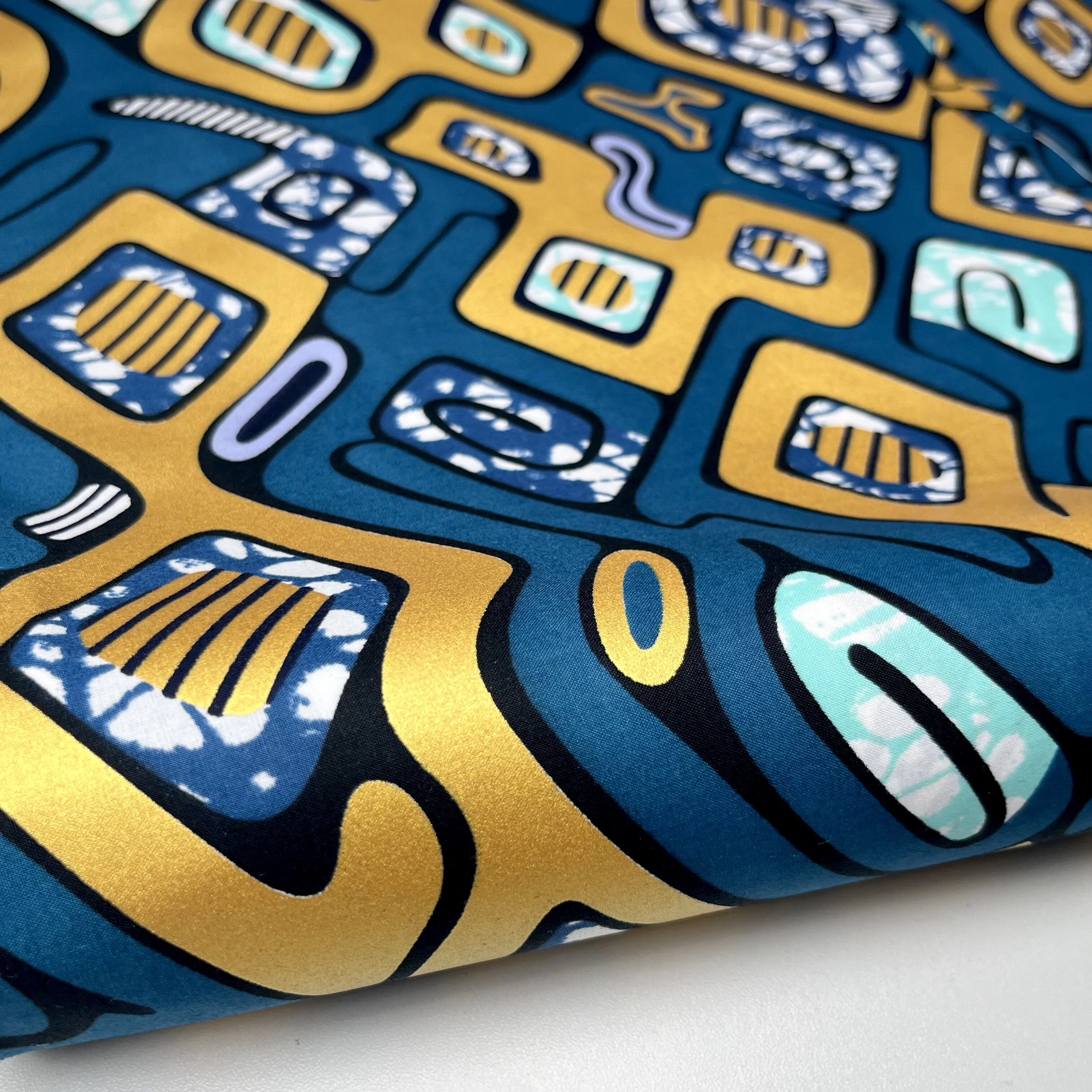 Ткань с золотым воском и принтом оптовая продажа золотистый воск 2022